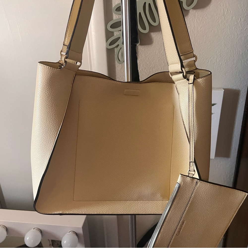 Calvin Klein Beige Leather Handbag - Picture 2 of 8